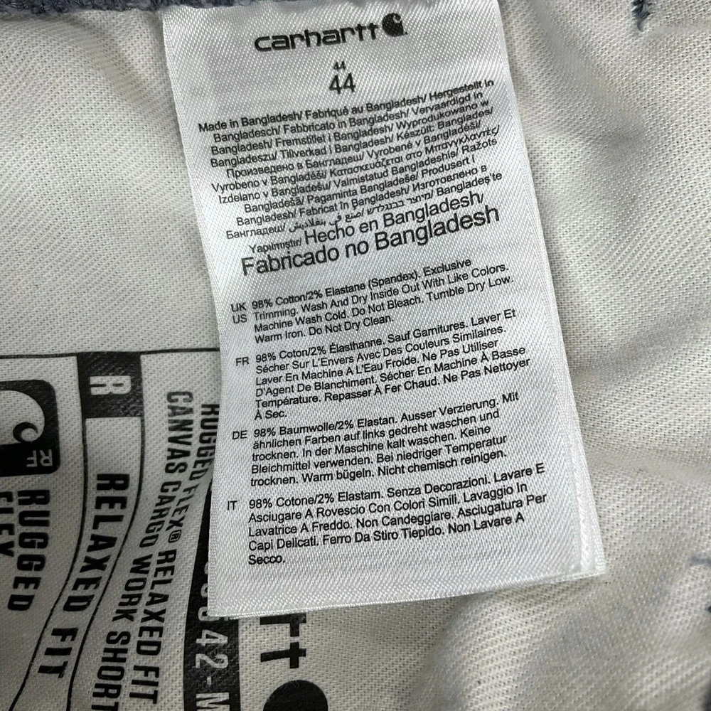 Carhartt Shorts Men 44 (ACTUAL 43x9.5) Gray Cargo Canvas Relaxed Fit
